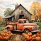 5D Fall Diamond Painting Kits for Adults Beginners,Car Pumpkin Diamond Art Kit,DIY Full Round Drill Diamond Dot Gem Art Kits for Adults,Home Wall Decor 13.78x13.78 Inch